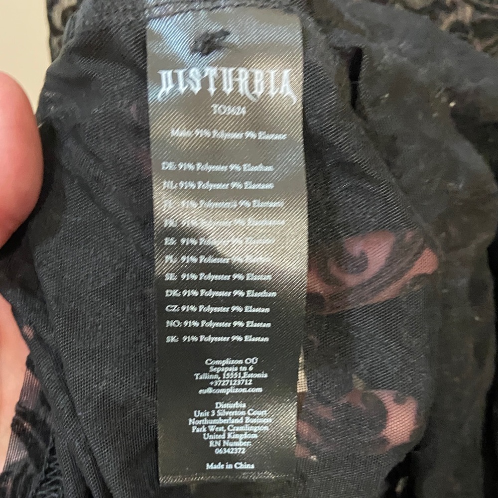 Disturbia Black Sheer Lace Blouse - Picture 7 of 8